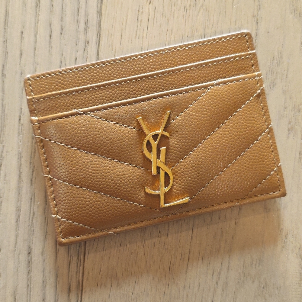 Yves Saint Laurent Tan Leather Card Holder